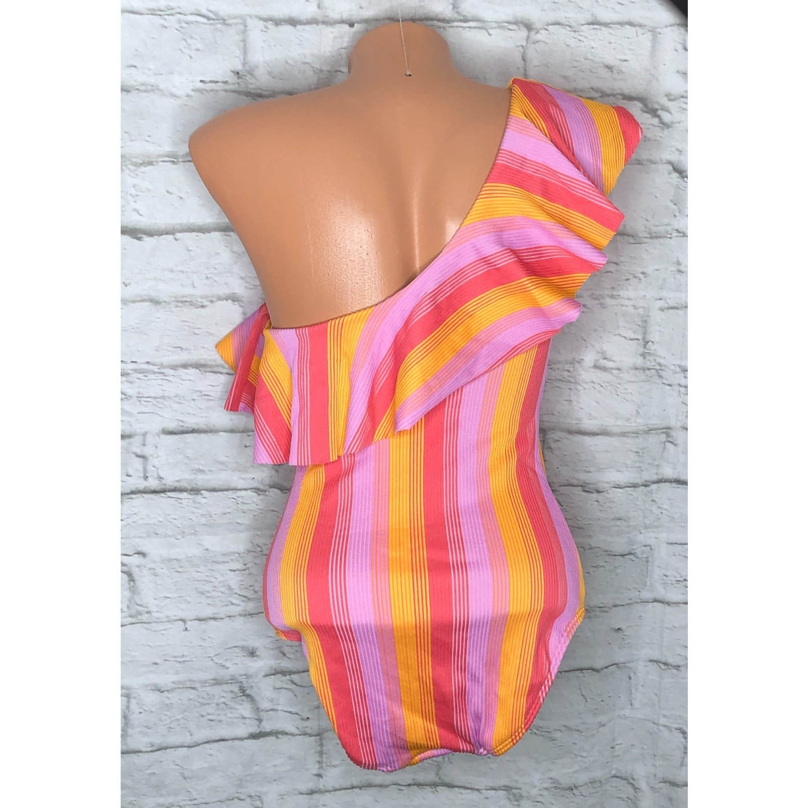 Shoshanna Women's Standard Shoulder Ruffle One Piece, Sunset Sorbet Size 6 Nwt — image 2 of 3